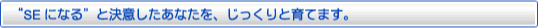 SEになると決意したあなたをじっくりと育てます